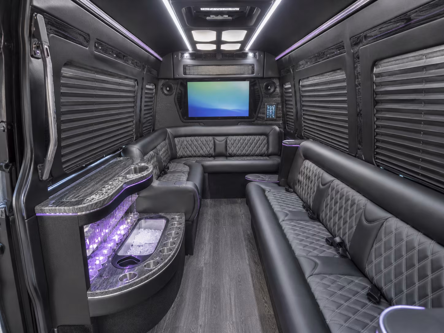 round rock 30 passenger party bus interior