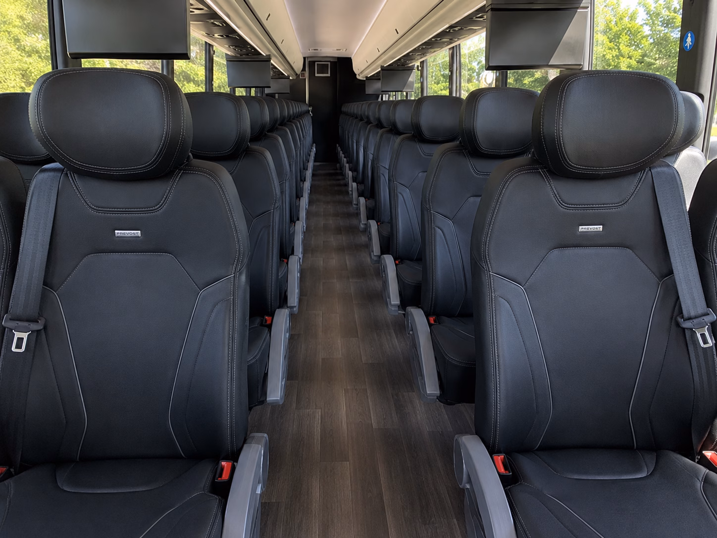 round rock charter bus rental interior